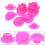 Mini cappelli da cowboy rosa in plastica per bambole, 12 pezzi 1