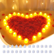 Conjunto de 24 velas votivas de LED sem chama, branco quente.