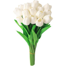 10-Piece Yellow Artificial Tulips 34 cm for Vases