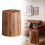 Wood Grain Plastic Trash Can with Lid – Round, Retro Style 2