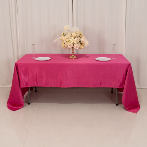 Fuchsia Lamour Satin Rectangular Tablecloth 60 x 126 in