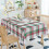 Plaid Pom-Pom Tablecloth Rectangular Linen Look 1