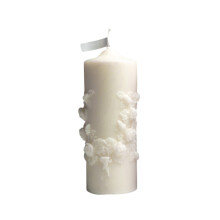 Bougie pilier rose en relief, parfum floral, 340 g