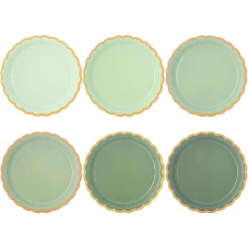 Pratos de papel ondulado verde-sálvia de 48x9 polegadas