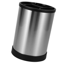Porte-ustensiles de cuisine en acier inoxydable et silicone 17 x 12 x 12 cm