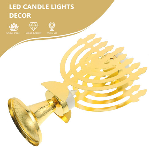 Conjunto de velas de LED douradas de plástico para Chanucá 2