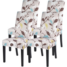 Stretch Dining Chair Covers Set of 4 – Brown Floral,