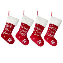 18-inch Dog Paw & Snowflake Christmas Pet Stocking