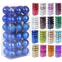 36-Piece Blue Christmas Tree Baubles 4 cm