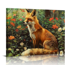 Abstract Fox Canvas Wall Art 16 x 12 in
