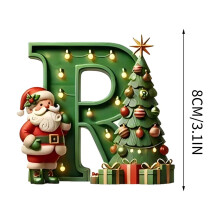 Green Acrylic Alphabet Ornaments, 26 Letters Christmas Tree