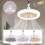 Ventilatore da soffitto bianco a filo soffitto con luce LED e telecomando. 1