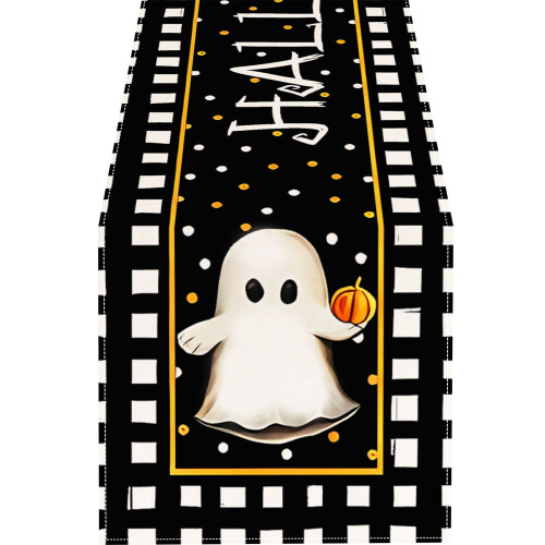 Halloween Table Runner with Bat & Cat Design, 33 x 274 cm