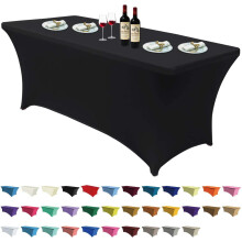 Spandex Tablecloth for 4ft Rectangular Table, Black