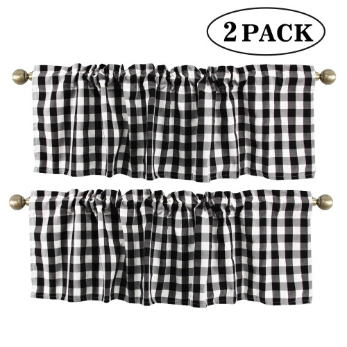 2-pack rutiga polyesterkappor, 40 x 140 cm, stångficka
