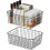 2-Pack White Wire Storage Baskets for Pantry & Freezer 1
