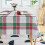 Plaid Pom-Pom Tablecloth Rectangular Linen Look 2