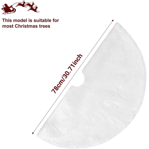 White Plush Christmas Tree Skirt 78 cm 1