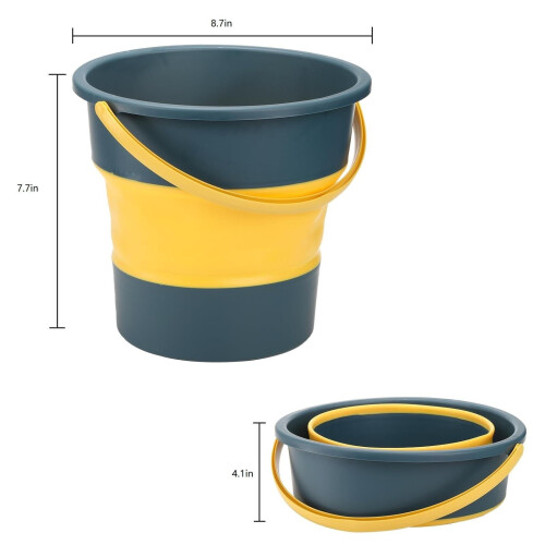 Secchio rotondo pieghevole in plastica con manico – 8,7x8,7x 2