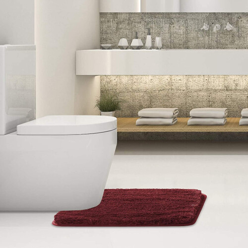 Non-Slip Bath Rug 16x24 in Blush Microfiber Shag 1