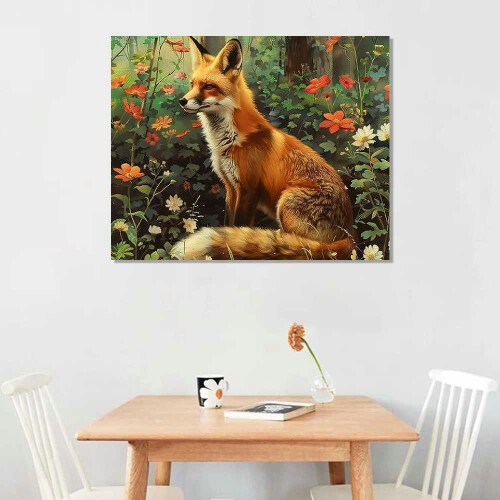 Abstract Fox Canvas Wall Art 16 x 12 in 1