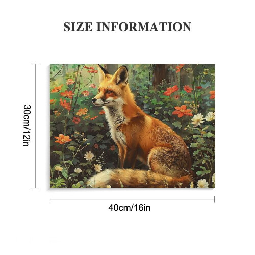Abstract Fox Canvas Wall Art 16 x 12 in 2