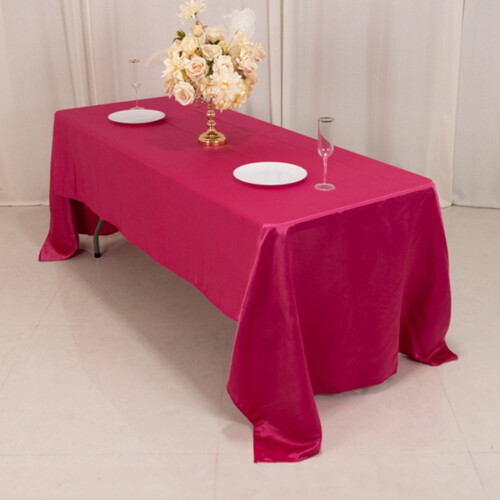 Fuchsia Lamour Satin Rectangular Tablecloth 60 x 126 in 1