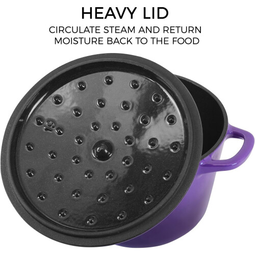 2.8 Qt Enameled Cast Iron Dutch Oven with Lid 2