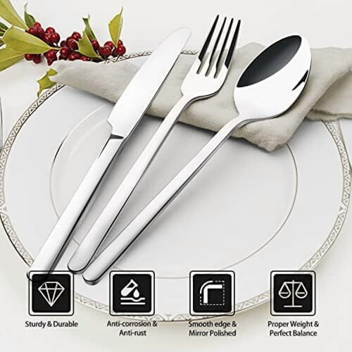 24-Piece Stainless Steel Flatware Set for 4 2
