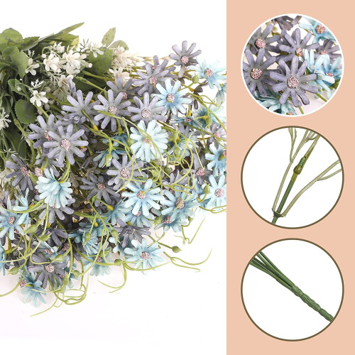 6-Pack Artificial Daisy Bouquets – UV-Resistant Silk 1