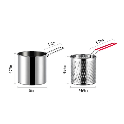 Mini freidora con cesta, acero inoxidable 304, compacta 2