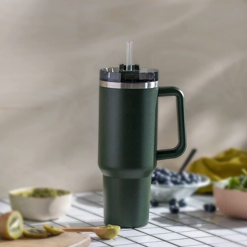 Återanvändbara sugrör av plast för dricksglas – 6-pack + borste 2