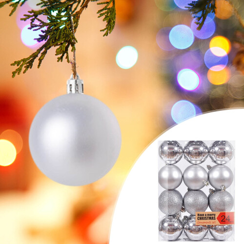 Ozmmyan Christmas Ball Ornaments Silver 6 cm 2