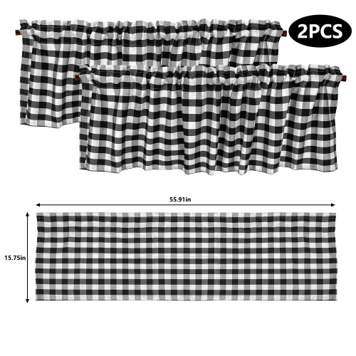 2-pack rutiga polyesterkappor, 40 x 140 cm, stångficka 1