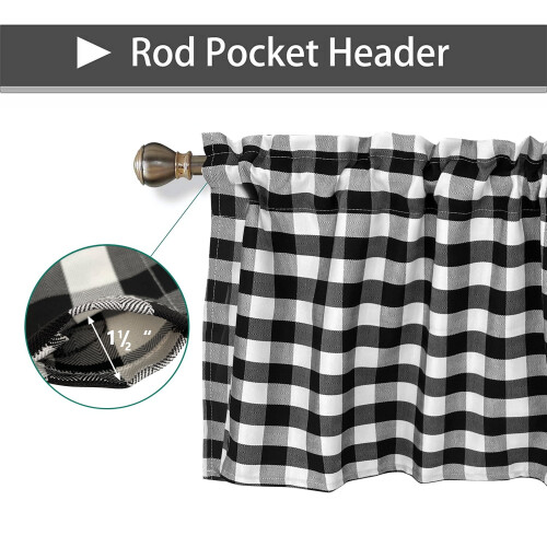 2-pack rutiga polyesterkappor, 40 x 140 cm, stångficka 2