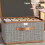 Fabric Storage Box with Lid, Collapsible, Medium, Black 4