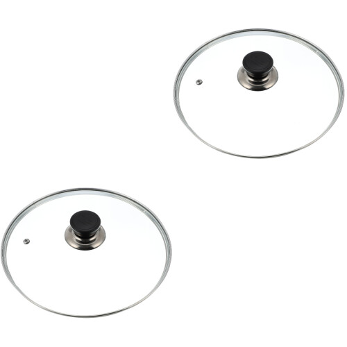 2 Pcs Visible Lid Universal Pan Replacement Glass Lids For Cookware 1
