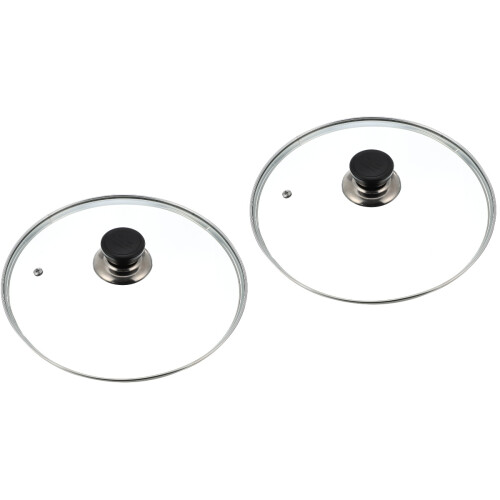 2 Pcs Visible Lid Universal Pan Replacement Glass Lids For Cookware 2