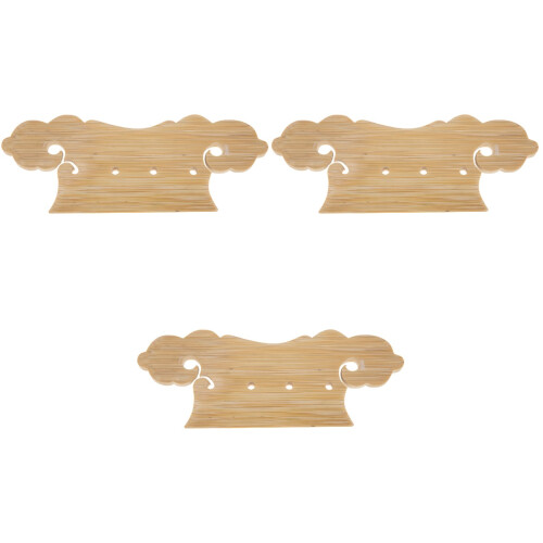 3Pcs Pipa Bridge Tailpiece Bamboo Accessory Handmade Light Brown