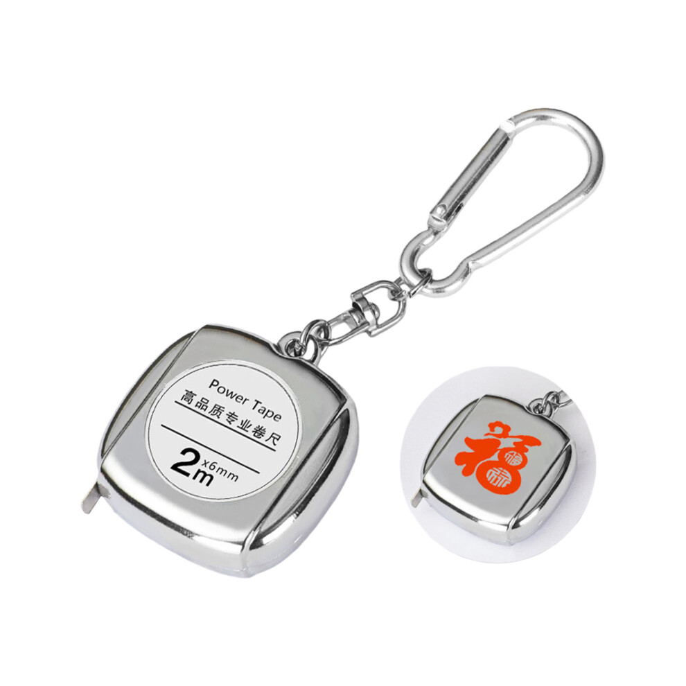 Everyday Carry Steel Tape Measure Lightweight Keyring-Silver Fu 7754003837813
