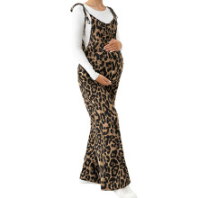 Smooth Design Pregnancy Overalls Pantsuit-leopard print L