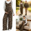 Adjustable Maternity Overalls Trousers With-leopard print XL 4