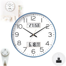 Väggklocka Hybrid Analog-Digital 12-tums Tyst Svepande med