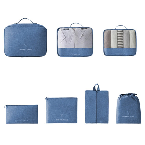 7-Piece Blue Clothing Storage Organizer Bags 1