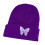Butterfly Embroidered Knitted Beanie, Acrylic, One Size 2