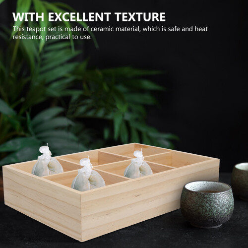 Wooden Tea & Sugar Packet Holder 6-Compartment 2
