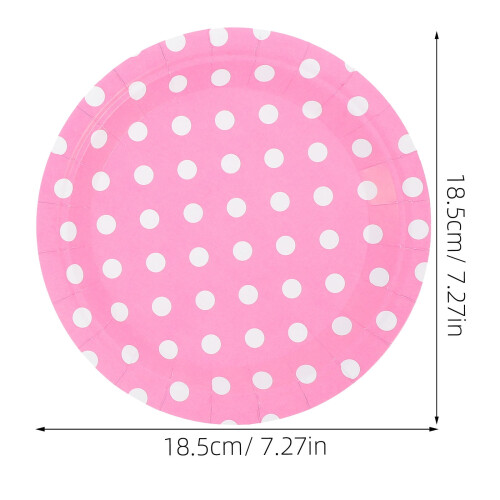 60 Pack Round Dot Paper Dessert Plates 1
