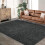 Black Modern Abstract Area Rug 5x7 Non-Slip 3