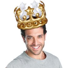 Inflatable Golden Crown Hat for Kids, 15x21cm