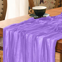 Boho Gauze Table Runner Dark Purple 35 x 71 Inch